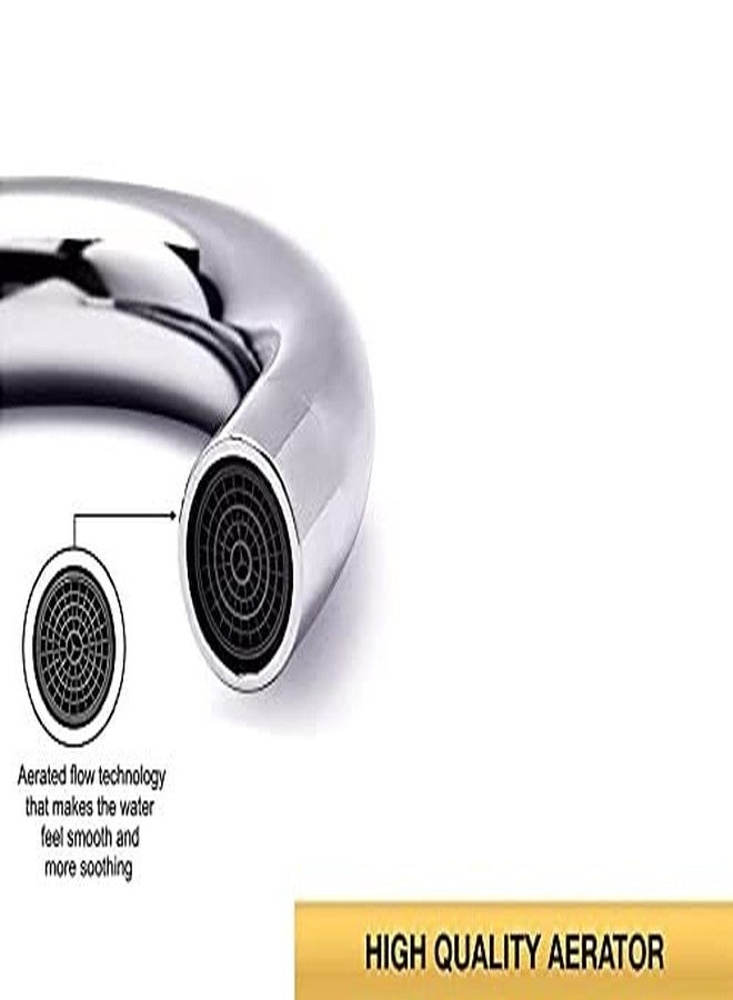 JAGGER صنبور حوض غسيل JAGGER JAG121 ذو عنق البجعة، صنبور ذو فوهة متحركة 360 درجة / صنابير حمام مع شفة جدارية وشريط تفلون (PAN)، نحاس، كروم - Image 3